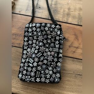Small Elegant Black Beaded money/card purse